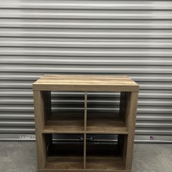 Small Beige Wood Storage Shelf
