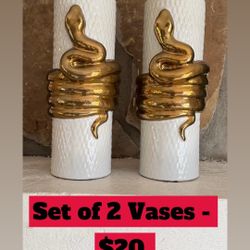 Gold & White Vases