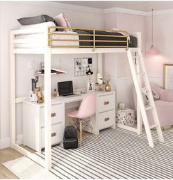 White Loft Bed