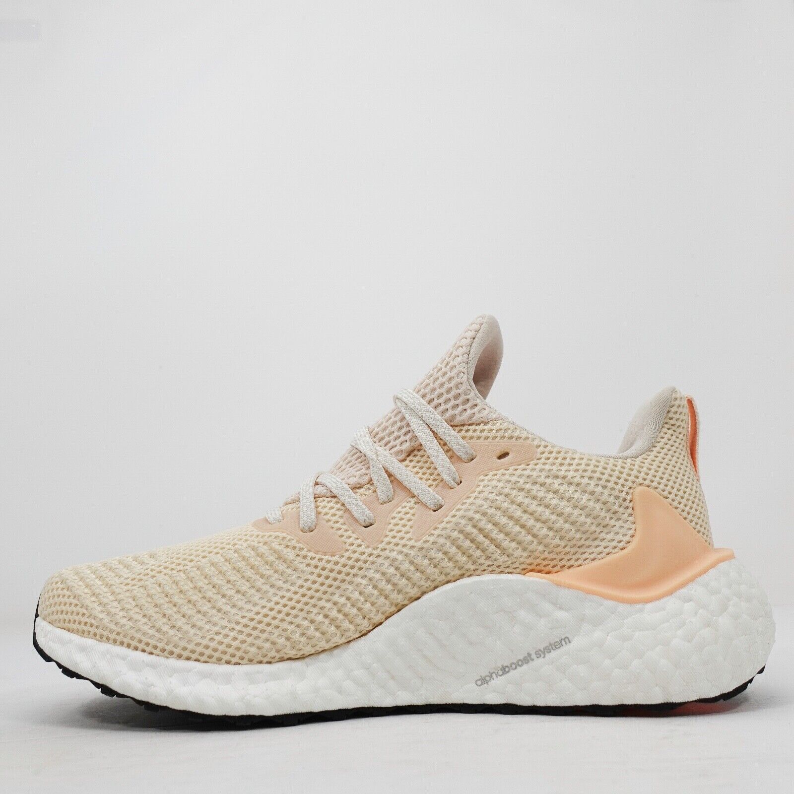 Adidas AlphaBoost Ecru Tint Glow Orange Running Shoes G28565 Mens Size 11 Womens Size 12.5