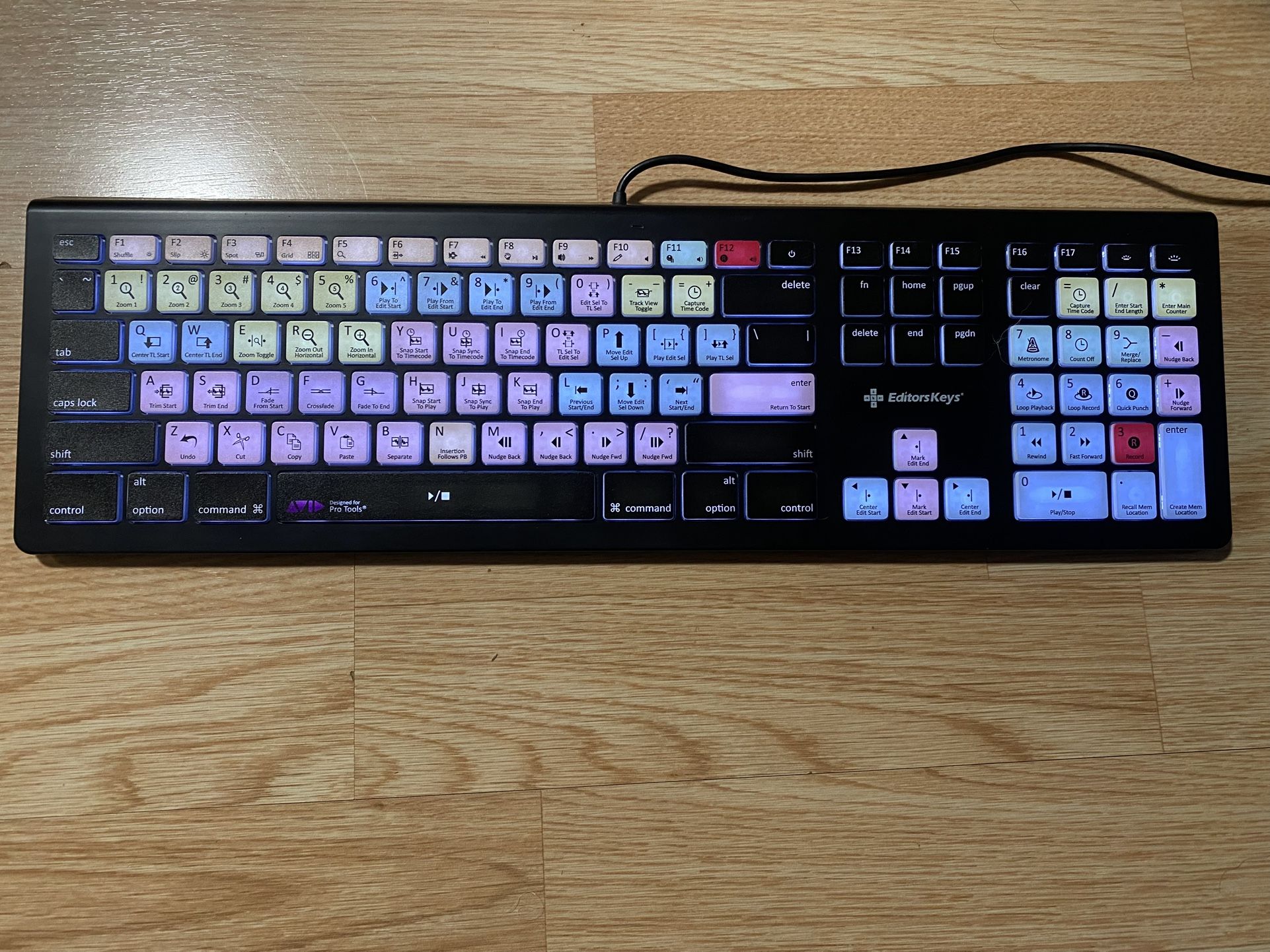 Avid Pro Tools Backlit MAC US Editors Keys