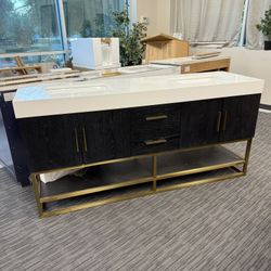 72” Bathroom Vanity In Black 