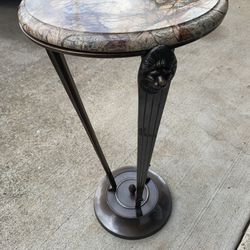 Bombay Marble Top Pedestal Plant Stand