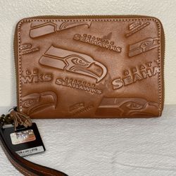 New With Tags: Leather Seahawks Wristlet Purse 