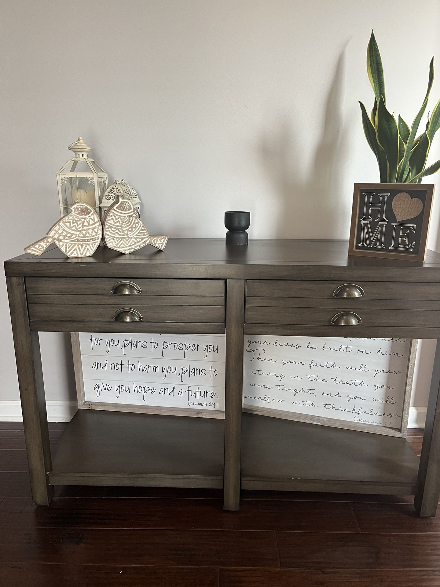 Brown Wood Console Table