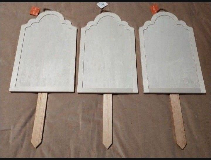 Set of 3 Wooden Gravestone Yard Signs 27" Full Height