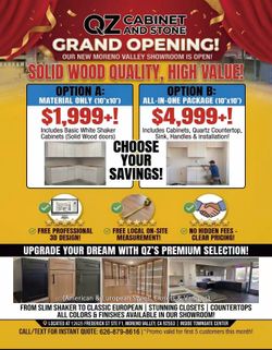 Premium Solid Wood Kitchen Cabinets & Countertops - Now Sale!