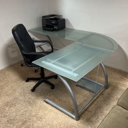 Desk With Desk Chair And Printer