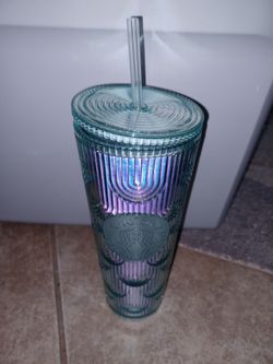 Starbucks 24 oz Green Iridescent Shimmer Tumbler Cold Cup