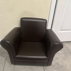 Kids Brown Leather Chair 