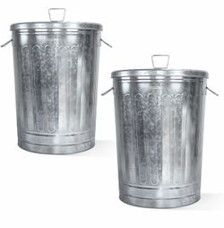 Galvanized steel trash cans
