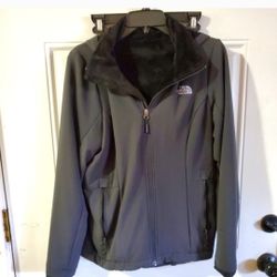 THE NORTH FACE Full Zip Stretch Black Hooded Softshell Jacket Women's Size M