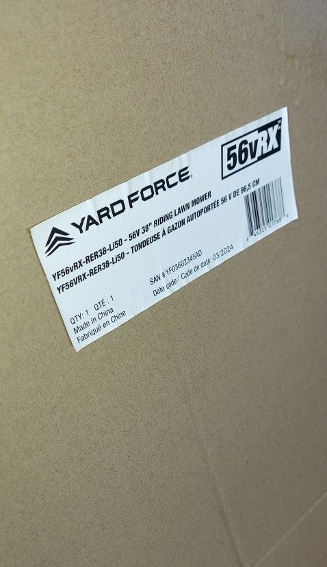 Yardforce 56v LFP Battery Powered Riding Mower $2,200