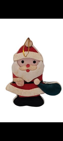 3" Santa Claus Christmas Hanging Tree Ornament Vintage With Age Spots Decoration. This vintage Santa Claus Christmas hanging tree ornament is a charmi