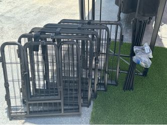 Dog portable fence with gates