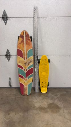 Two skateboards Ten Eighty 35”,  Alliance  Cruiser 22”