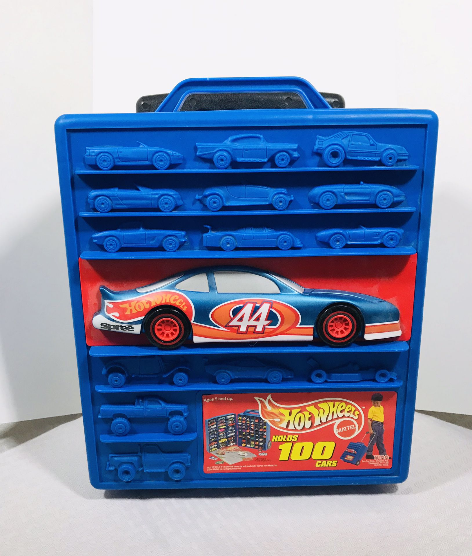 Vintage 1997 Mattel Hot Wheels 100 cars Carry Case with Handle & wheels