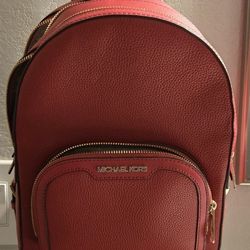 Medium Authentic Red Michael Kors Backpack 