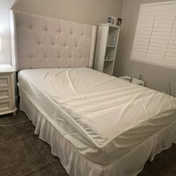 Queen Headboard, Mattress, Topper, Bed Frame