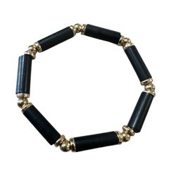 Black and gold beaded bracelet