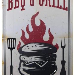 5.5x8 Inch Metal Vintage Tin Sign Decor Barbecue Party (37)