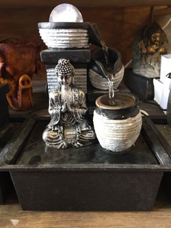 Buddha fountain 10" tall new in the box