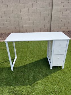 White Desk with 4 Drawers