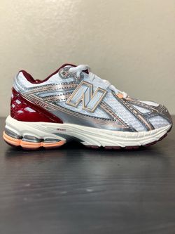 Kids New Balance 1906 ‘Silver Metallic / Monarch Burgundy’ Size 13