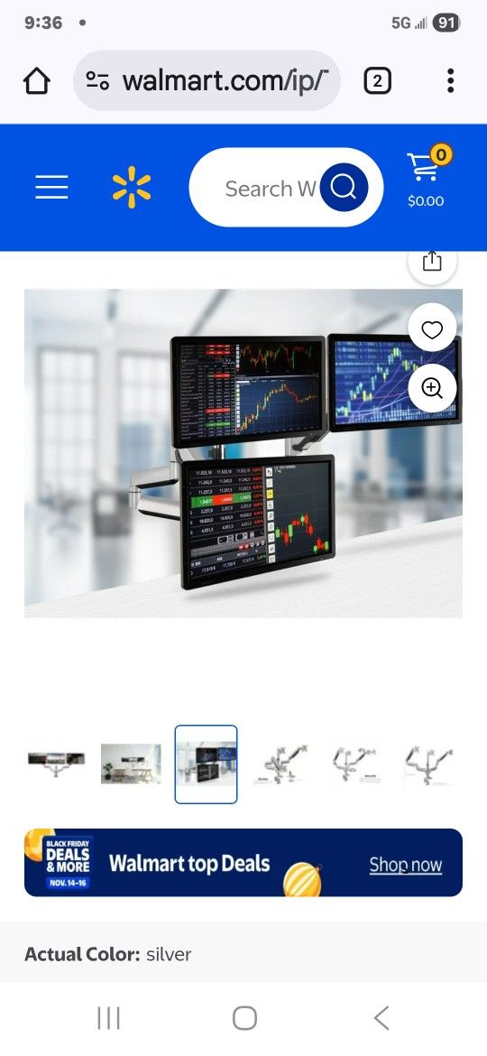 Tech Orbits Universal Desk Triple Monitor Mount