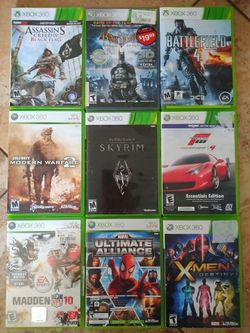 Xbox 360 Game Lot Bundle of 9 - Marvel Ultimate Alliance, Skyrim, X-Men, COD MW2
