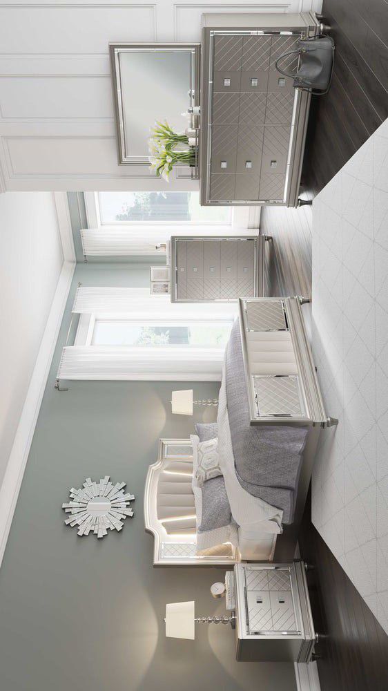 Chevanna Platinum Queen Upholstered Panel Bedroom Sets

