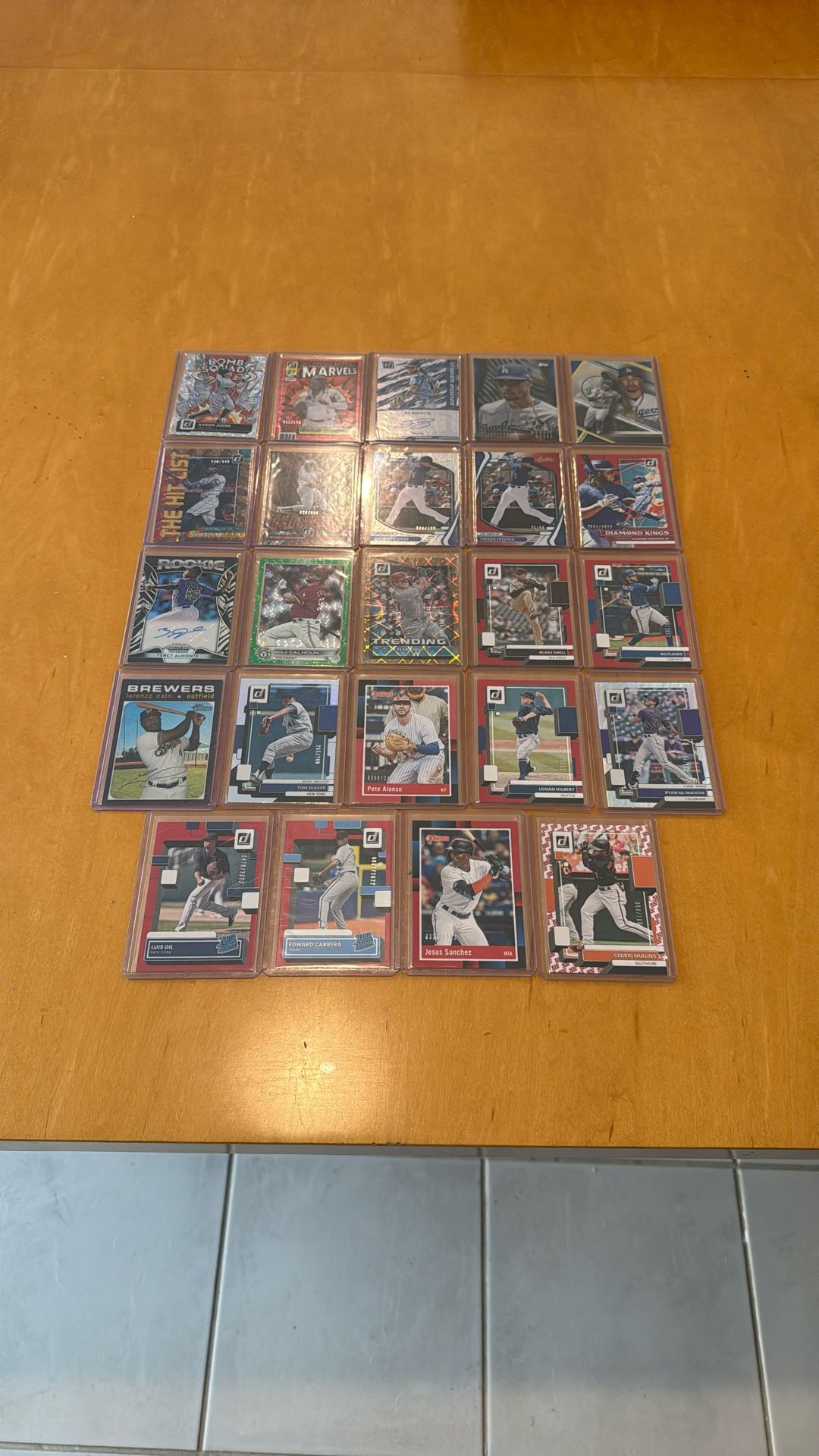 MLB NUMBERED CARD LOT
