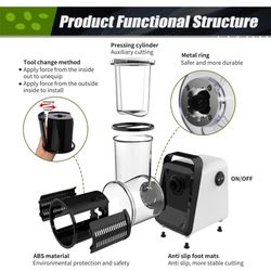 Electric Vegetable Cutter Food Slicer Cheese Grater Kitchen Gadget,5 Usefull Functions like slices,wavy slices,grates,and shreds to be a Great prep to
