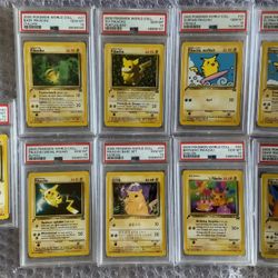 Pokemon Pikachu World Collection 2000 Complete 9 Set PSA 10