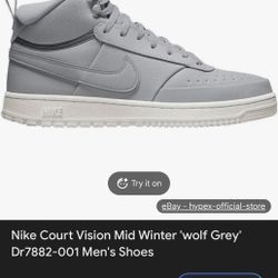 Nike grey high tops sneakers winterized 