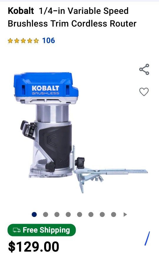 Kobalt 24v MAX cordless Router