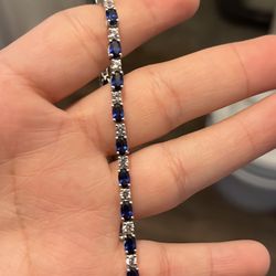 Sapphire And White Sapphire Braclet 