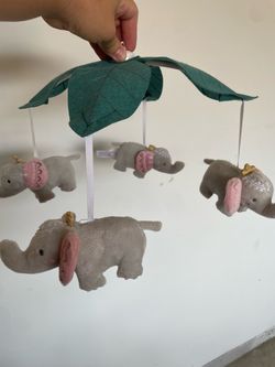 Baby Crib Mobile with Elephant Plush Toys