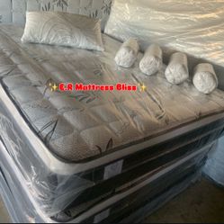 ✨Mattress Pillow Top All Sizes ✨ ☑️ 12” inches tall 🟠Queen sizes $150 🟡Full sizes $140 🟢Twin sizes $120 🔵Cal king $260 🟣E. King $260 🔴Delivery A