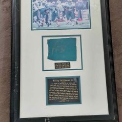 Ricky Williams Field Of Dreams Large Signed Frame With Game Used Pants 