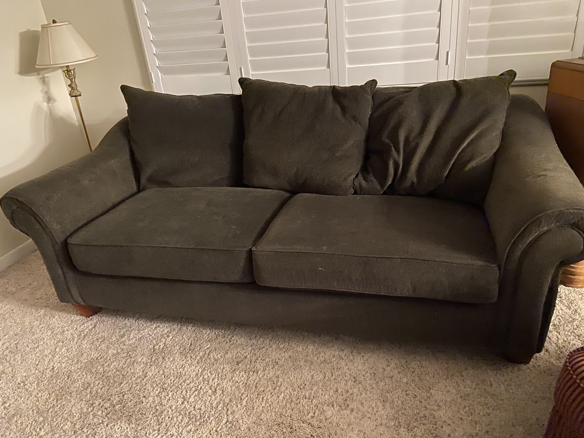 FREE BROWN COUCH - upholstery recently cleaned