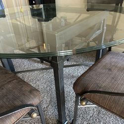 48” Glass Dining Table 