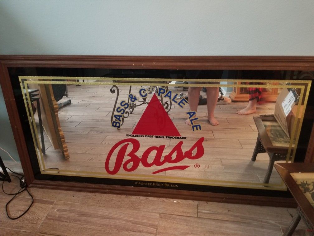 Bass Beer Bar Mirror Mint Condition