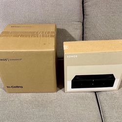 Sonos In Ceiling Speakers with Sonos Amp.  Brand New.  See Also My Other Listed Items…