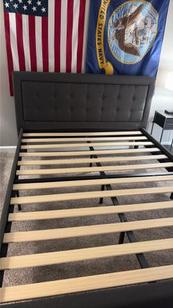 Heather Gray Queen bed frame