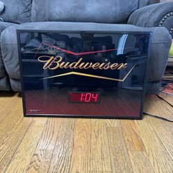 2006 Budweiser Beer Led Clock Light Clock Sign Bowtie Bar Advertising