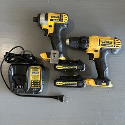 DeWalt Drill/Driver Set Charger And 2 Batteries