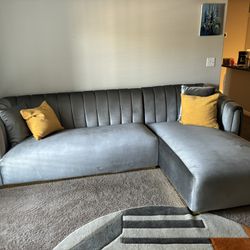 2 Piece Sofa And Chaise Grey 