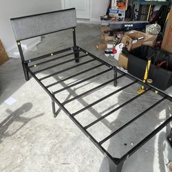 Black Twin Frame Like New Wit Head Board  And Nice Used Mattres