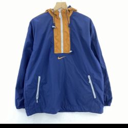 Nike Vintage Blue Light Hooded  Windbreaker Jacket 